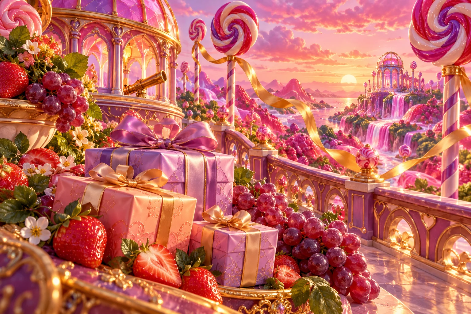 Ribbon terrace in Jorevumi's illustrated fruit and confectionery world